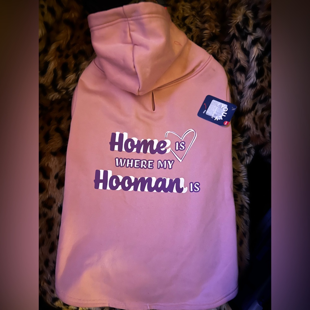 “Home is 💗 Where My Hooman Is” Dog Hoodie
 ‘The Sweetheart’ 
NEW w/TAG size XXL